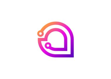 Harf A Technology vektör logo tasarım şablonu. A molekülü, bilim ve biyoteknoloji vektör logosu 1