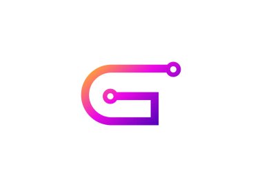 G Harfi Teknoloji Vektör Logo Tasarım Şablonu. G harfi molekülü, bilim ve biyoteknoloji vektör logosu