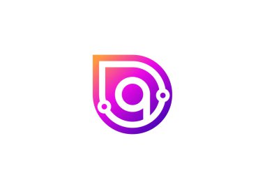 Harf Q Technology vektör logo tasarım şablonu. Q harfi molekülü, bilim ve biyoteknoloji vektör logosu 