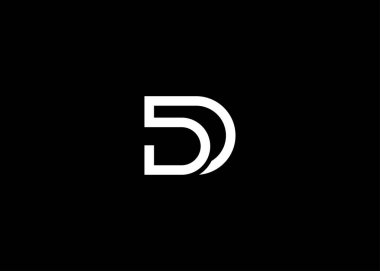 D 5 vektörü monogram logo tasarım şablonu