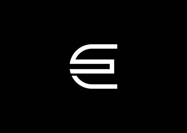 E S vektörü monogram logo tasarım şablonu
