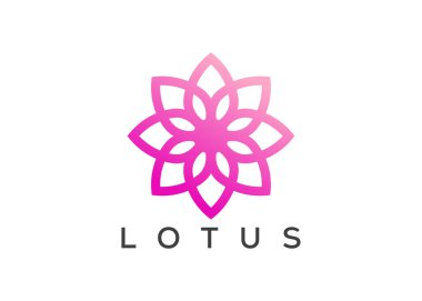 Lotus çiçeği vektör logosu tasarımı