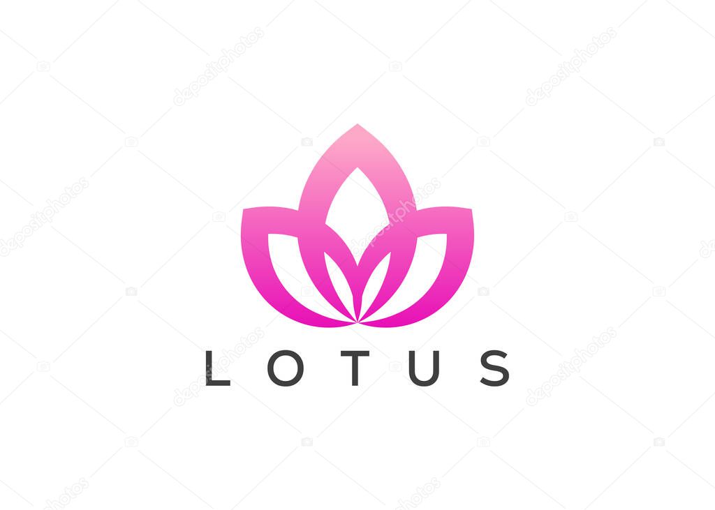 Lotus flower vector logo design