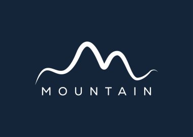 Minimal Dağ logosu tasarım vektör şablonu. Tepe vektör logosu