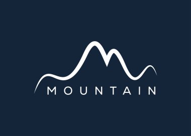 Minimal Dağ logosu tasarım vektör şablonu. Tepe vektör logosu