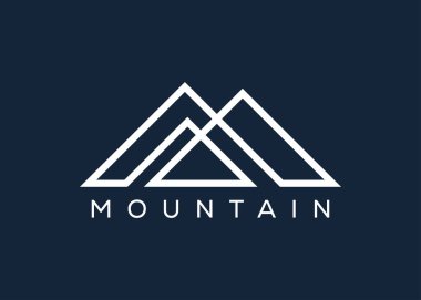 Minimal Dağ logosu tasarım vektör şablonu. Tepe vektör logosu