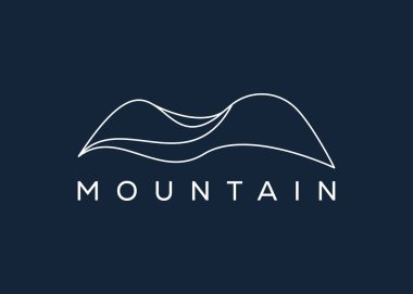 Minimal Dağ logosu tasarım vektör şablonu. Tepe vektör logosu