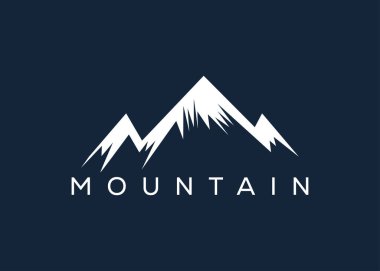 Minimal Dağ logosu tasarım vektör şablonu. Tepe vektör logosu