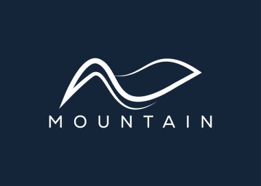 Minimal Dağ logosu tasarım vektör şablonu. Tepe vektör logosu
