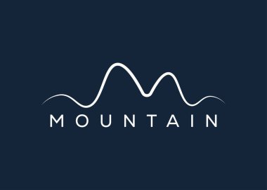 Minimal Dağ logosu tasarım vektör şablonu. Tepe vektör logosu