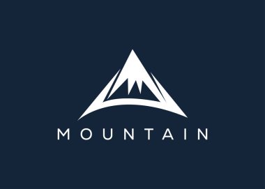 Minimal Dağ logosu tasarım vektör şablonu. Tepe vektör logosu