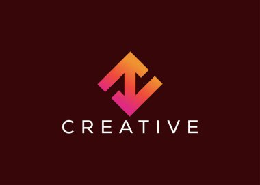 Minimalist ok büyüme işareti logo tasarım şablonu. Yaratıcı modern kontrol oku logosu