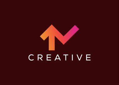 Minimalist ok büyüme işareti logo tasarım şablonu. Yaratıcı modern kontrol oku logosu