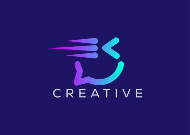 Minimalist Blink sohbet logo tasarım vektör şablonu. Yaratıcı modern sohbet logosu