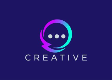 Minimalist Hızlı Sohbet logo tasarım vektör şablonu. Yaratıcı modern hızlı sohbet logosu