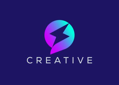 Minimalist Hızlı Sohbet logo tasarım vektör şablonu. Yaratıcı modern hızlı sohbet logosu