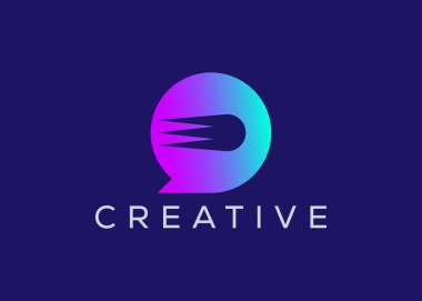 Minimalist Hızlı Sohbet logo tasarım vektör şablonu. Yaratıcı modern hızlı sohbet logosu