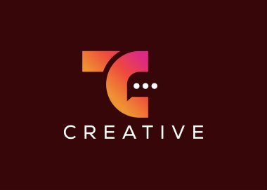 Minimalist harf t c sohbet logo tasarım vektör şablonu. Yaratıcı modern sohbet logosu