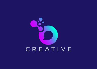 Minimalist Teknoloji modern sohbet logosu tasarım vektör şablonu. Yaratıcı modern sohbet logosu
