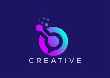 Minimalist Teknoloji modern sohbet logosu tasarım vektör şablonu. Yaratıcı modern sohbet logosu