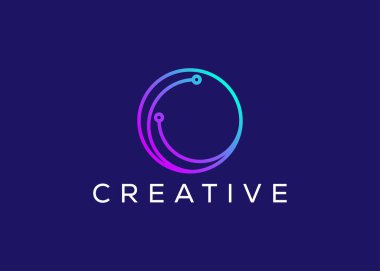 Minimalist ve modern teknoloji logo tasarım vektör şablonu. Yaratıcı modern Yenilikçi Yüksek Devre Teknoloji logosu
