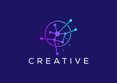 Minimalist ve modern teknoloji logo tasarım vektör şablonu. Yaratıcı modern Yenilikçi Yüksek Devre Teknoloji logosu