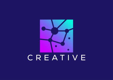 Minimalist ve modern teknoloji logo tasarım vektör şablonu. Yaratıcı modern Yenilikçi Yüksek Devre Teknoloji logosu