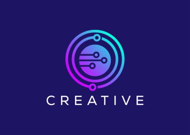 Minimalist ve modern teknoloji logo tasarım vektör şablonu. Yaratıcı modern Yenilikçi Yüksek Devre Teknoloji logosu