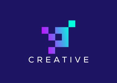 Minimalist ve modern teknoloji logo tasarım vektör şablonu. Yaratıcı modern Yenilikçi Yüksek Devre Teknoloji logosu