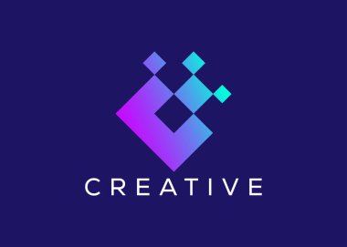 Minimalist ve modern teknoloji logo tasarım vektör şablonu. Yaratıcı modern Yenilikçi Yüksek Devre Teknoloji logosu