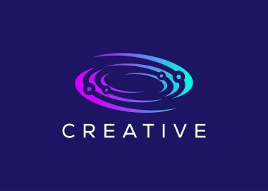 Minimalist ve modern teknoloji logo tasarım vektör şablonu. Yaratıcı modern Yenilikçi Yüksek Devre Teknoloji logosu