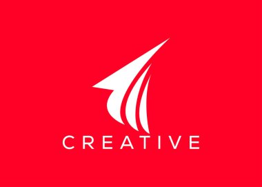 Minimalist ok vektör logo tasarım şablonu. Yaratıcı modern iş büyüyen ok logosu