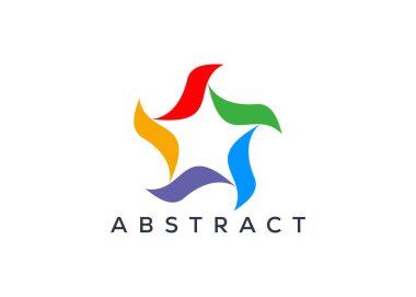 Yaratıcı ve asgari soyut yıldız logo şablonu. Soyut modern Yıldız logosu