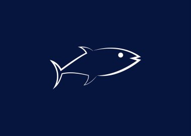Yaratıcı ve minimal Balık logo şablonu