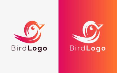 Minimalist Şirin Kuş vektör logosu. Modern renkli Kuş vektör logosu. soyut renkli sinekkuşu logosu