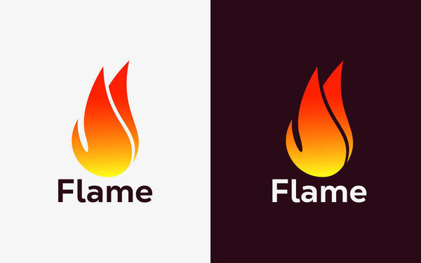 Minimalist Fire Flame logo design vector template. Modern colorful Fire Flame vector. Crest, ingle logo.