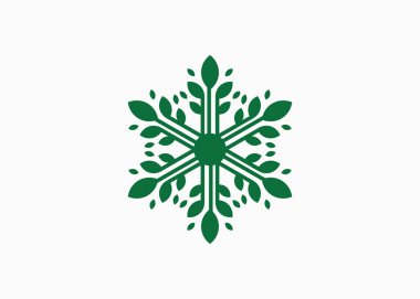 Yaratıcı ve soyut yaprak logo şablonu. Yeşil yaprak logosu 