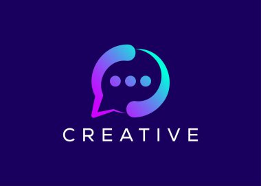 Minimum sohbet logo vektör şablonu. Modern Sohbet Logosu. konuşma logosu