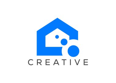 Minimal Home logo vektör şablonu. Modern Ev simgesi