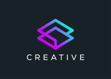 Minimum yığın logo vektör şablonu. Modern Katmanlar Logosu