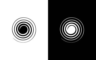 Minimalist Harf bükme vektör logosu. Modern Spiral vektör logosu. soyut Sarmal.