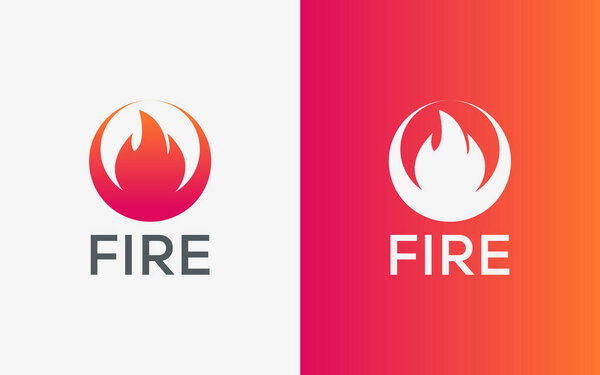 Minimalist Fire flame vector logo. Modern colorful Bonfire vector logo. abstract colorful Fire logo