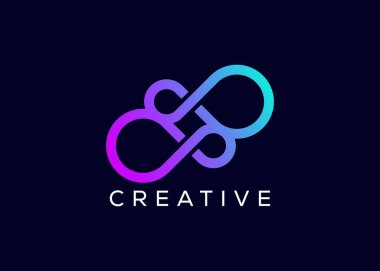 Yaratıcı ve minimal renkli sonsuz logo vektör şablonu. Modern sınırsız renkli logo