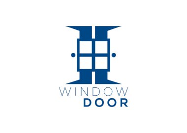 Yaratıcı ve minimal pencere ve kapı logo şablonu