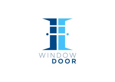 Yaratıcı ve minimal pencere ve kapı logo şablonu