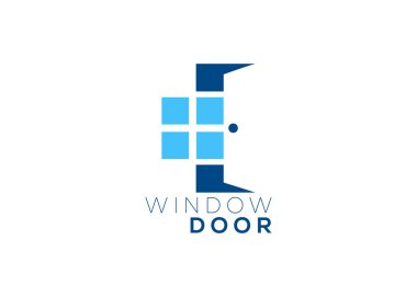 Yaratıcı ve minimal pencere ve kapı logo şablonu