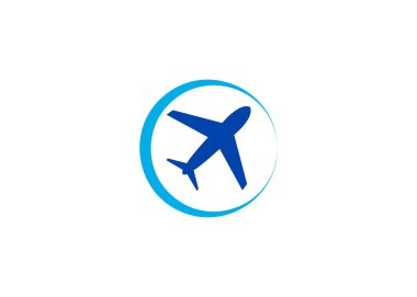 Uçan uçak vektör logosu. Modern seyahat logosu.