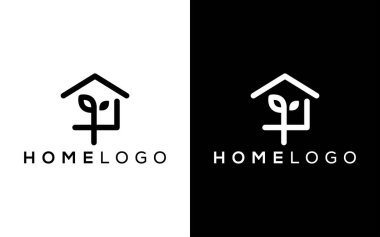 Minimalist Ev ikonu vektör logosu. Modern Home emlak vektör logosu