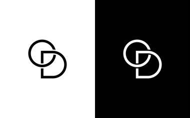 D harfi minimalist logo şablonu 
