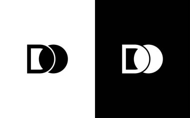D harfi minimalist logo şablonu 